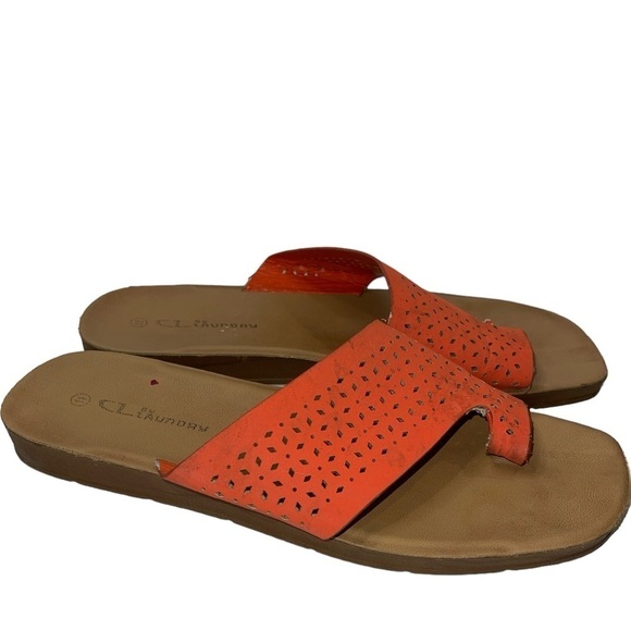 CL Laundry Women's Sandals Size 11 Coral Slides Slip On Thong Flats - Picture 1 of 7